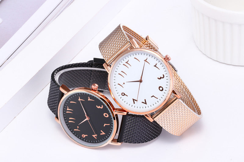 Fashionable Creative Quartz Digital Mesh Wristwatches