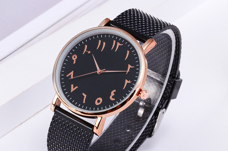 Fashionable Creative Quartz Digital Mesh Wristwatches