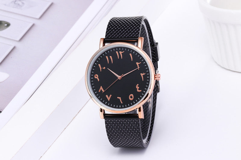 Fashionable Creative Quartz Digital Mesh Wristwatches