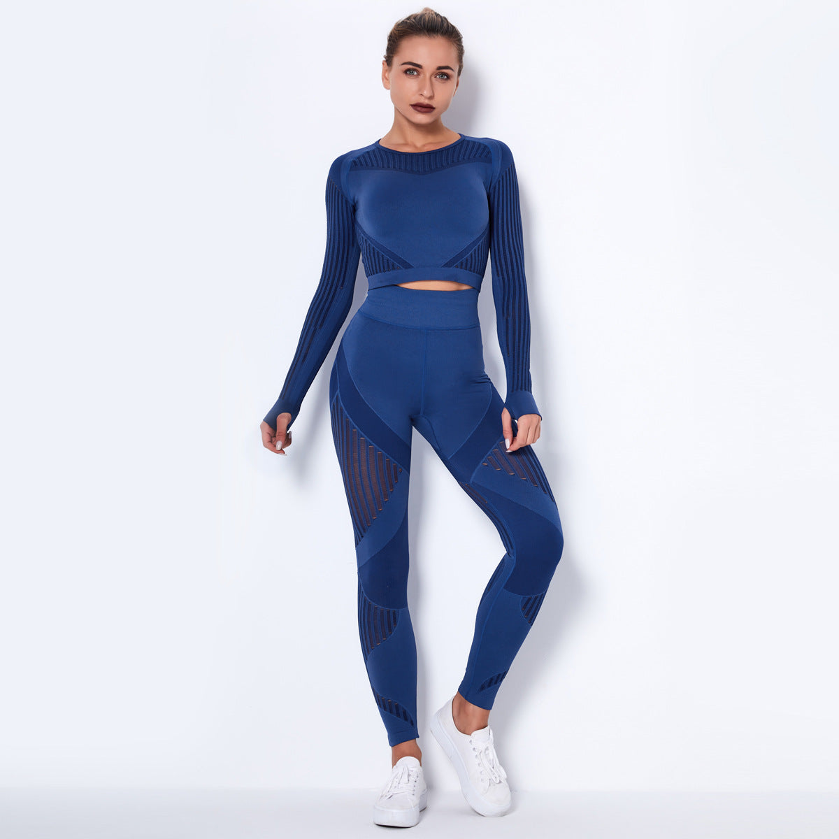 Seamless Knitted Absorbent Yoga Long Sleeve Suit