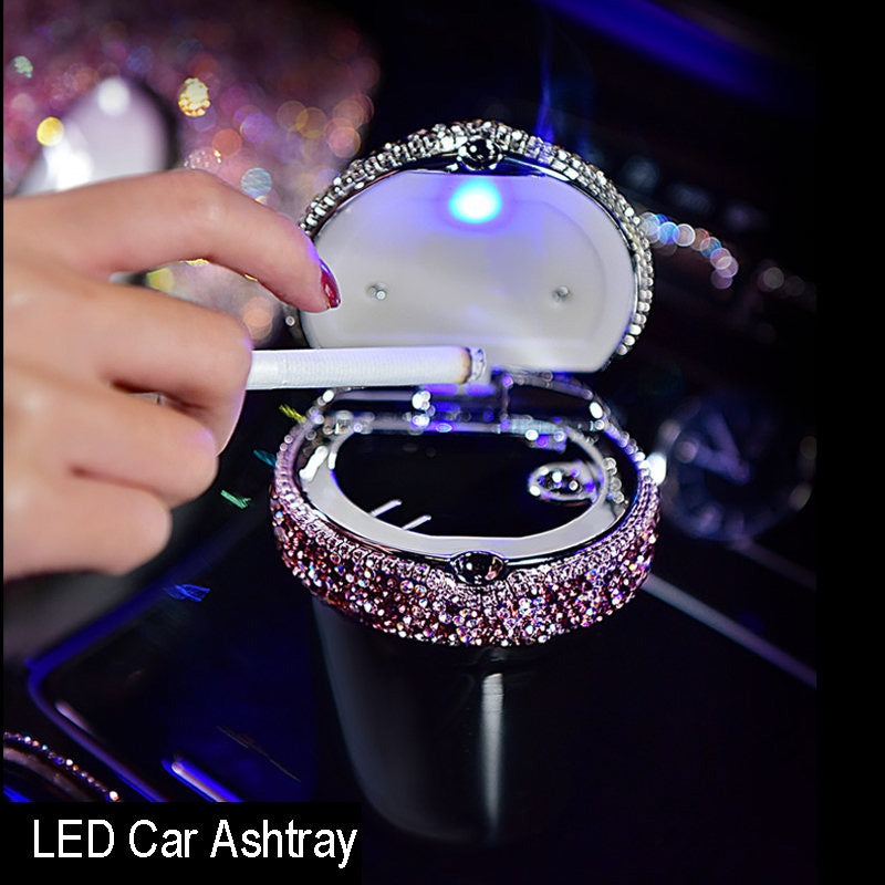 Organizador de caja de basura con cargador USB LED Lila Diamant para colgar en el coche