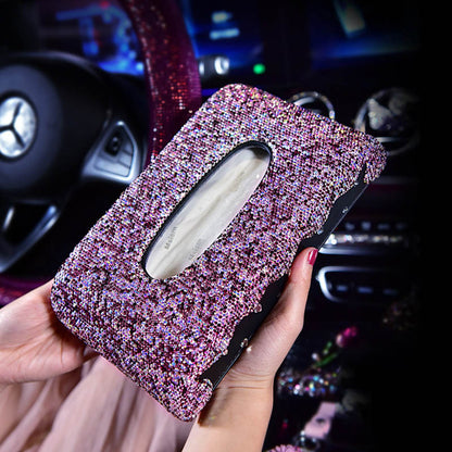 Organizador de caja de basura con cargador USB LED Lila Diamant para colgar en el coche