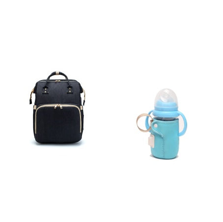 USB charging version, foldable backpack for mothers with bed, large capacity, multifunctional