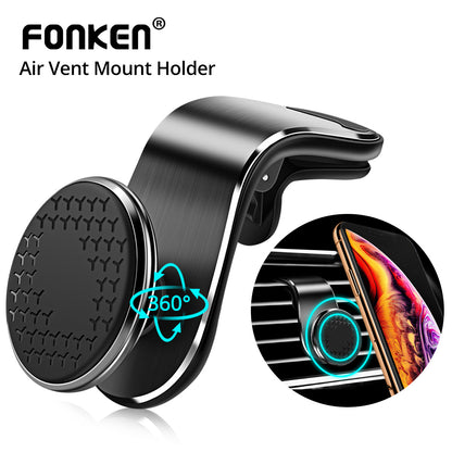 Magnetic car phone holder with air vents, rotatable smartphone holder