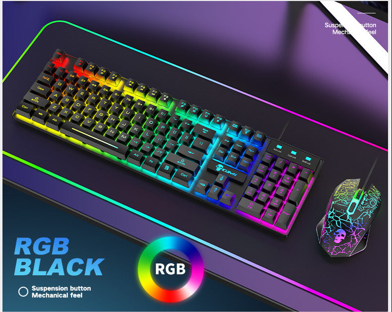Kuiying T6RGB Light-Up Keyboard and Mouse Set
