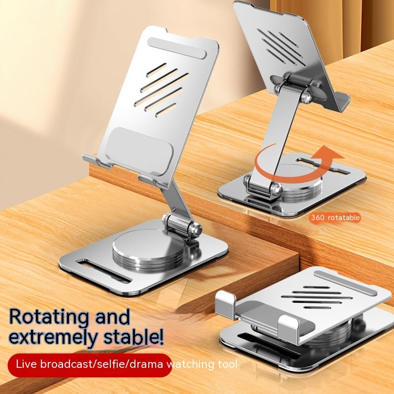 360-degree rotatable metal table stand for mobile phones and tablets, adjustable