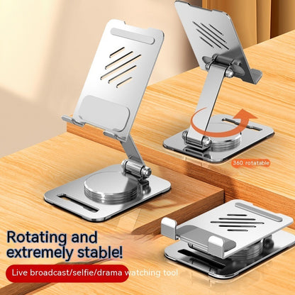 360-degree rotatable metal table stand for mobile phones and tablets, adjustable