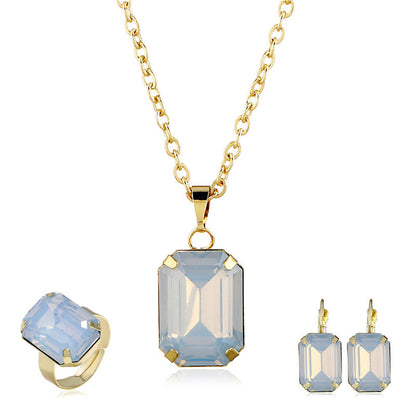 Halskette Ohrringe Ring 3-Teiliges Modeschmuck-Set