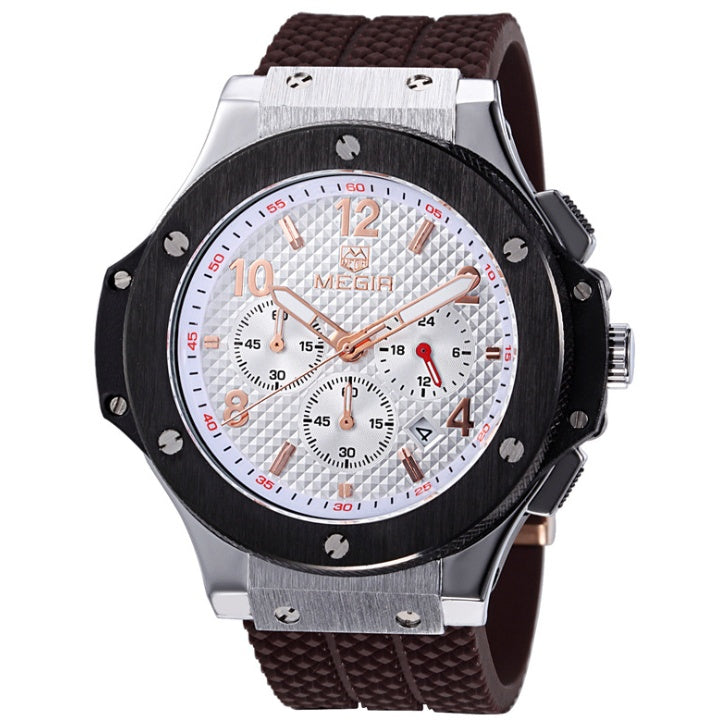 Luxus-Quarz-Chronograph-Armbanduhr