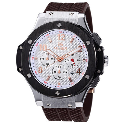 Luxus-Quarz-Chronograph-Armbanduhr