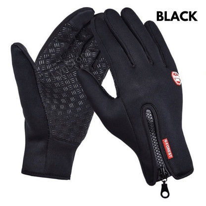 Winter gloves with touchscreen function, waterproof sports gloves for motorcycling and sliding with fleece lining