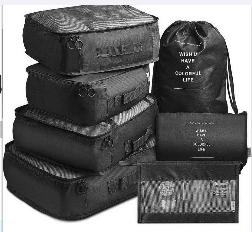8-piece set luggage divider bag travel storage clothes underwear shoes organizer packing cubes