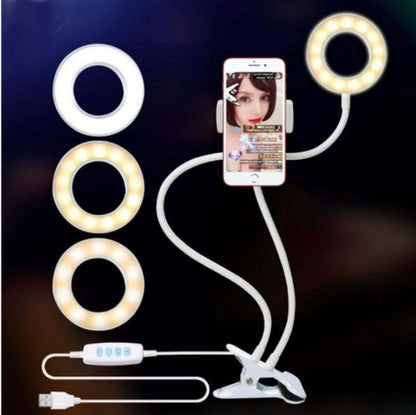 LED-Selfie-Ringlicht für Live-Make-up, verstellbar, mit 8 cm Stativ
