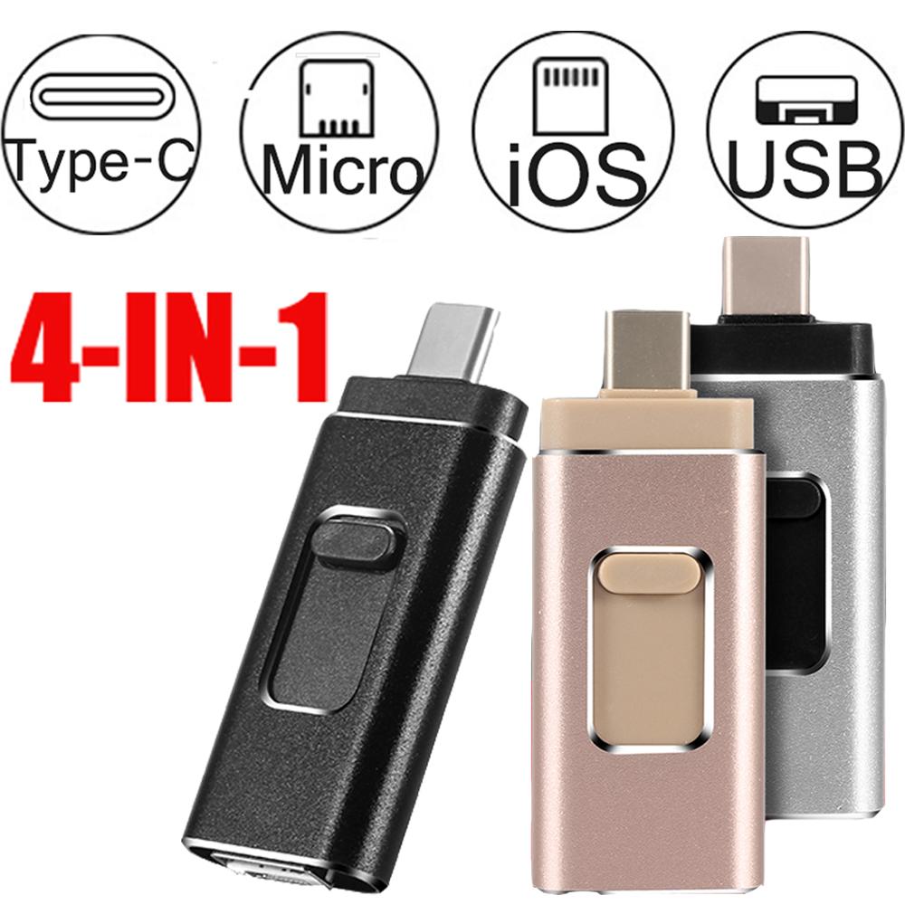 Compatible with Apple, 4-in-1 stick for iPhone and Android (USB Type-C connector)