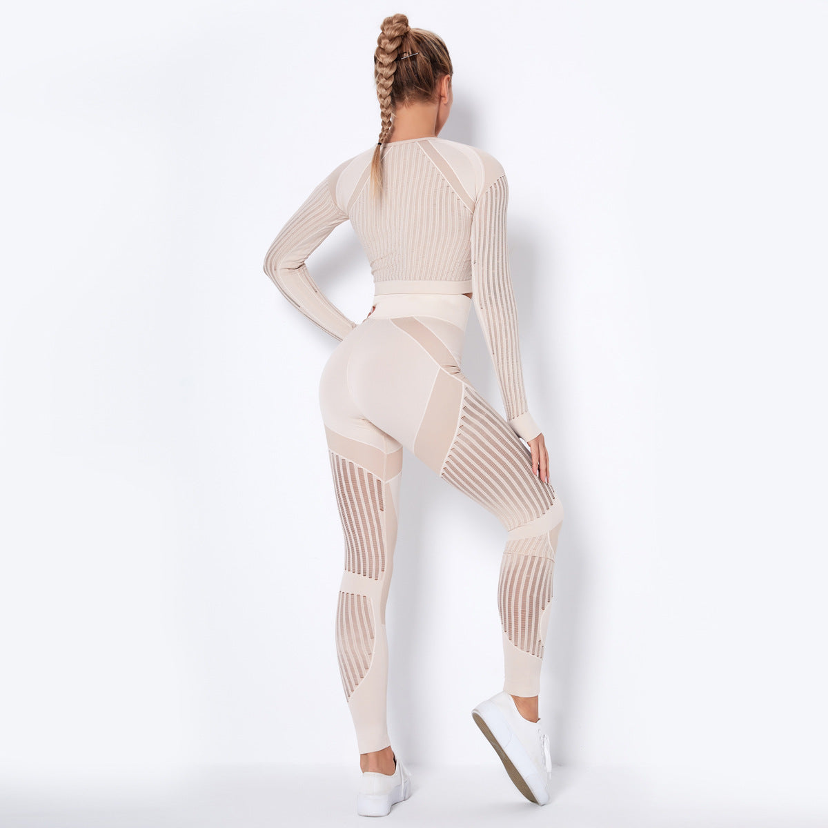 Seamless Knitted Absorbent Yoga Long Sleeve Suit