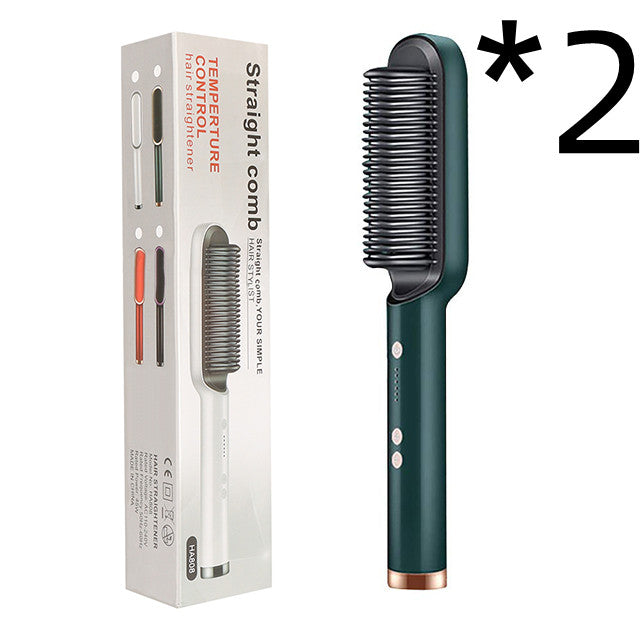 360° Doppelfunktion Locken Glätten Keramik 2-in-1-Haarglättungskamm