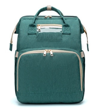 USB charging version, foldable backpack for mothers with bed, large capacity, multifunctional