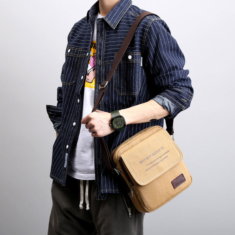 Canvas-Schultertasche