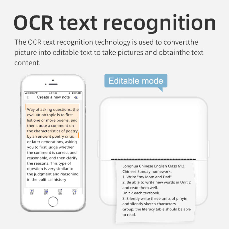 Portable thermal printer for incorrect questions