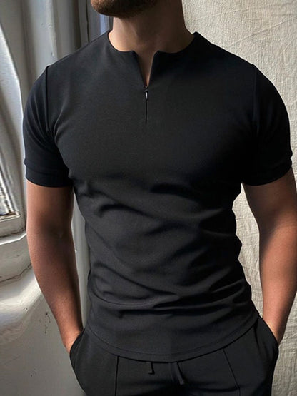 Einfarbiges Kurzarm-Poloshirt der Marke