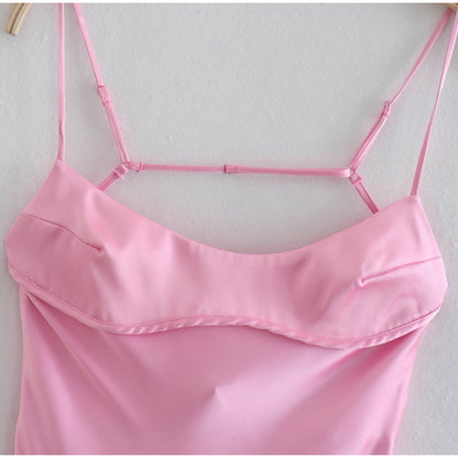 Elegant Satin Rückenfrei Party Trägerkleid