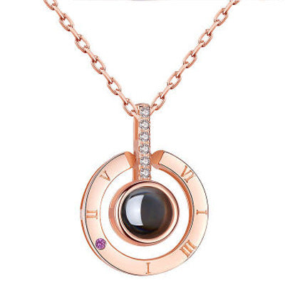 Geschenkbox Metallrose Halskette Schmuckset