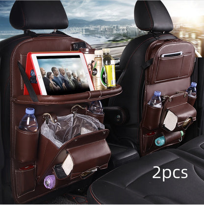 PU Leder Auto Aufbewahrungstasche Multifunktions-Rücksitzablage Hängetasche Wasserdichter Auto-Organizer Automotive Interieur Zubehör