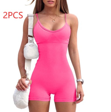 Tanktop-Shorts für Fitnessstudio, Yoga und Workout, Jumpsuit