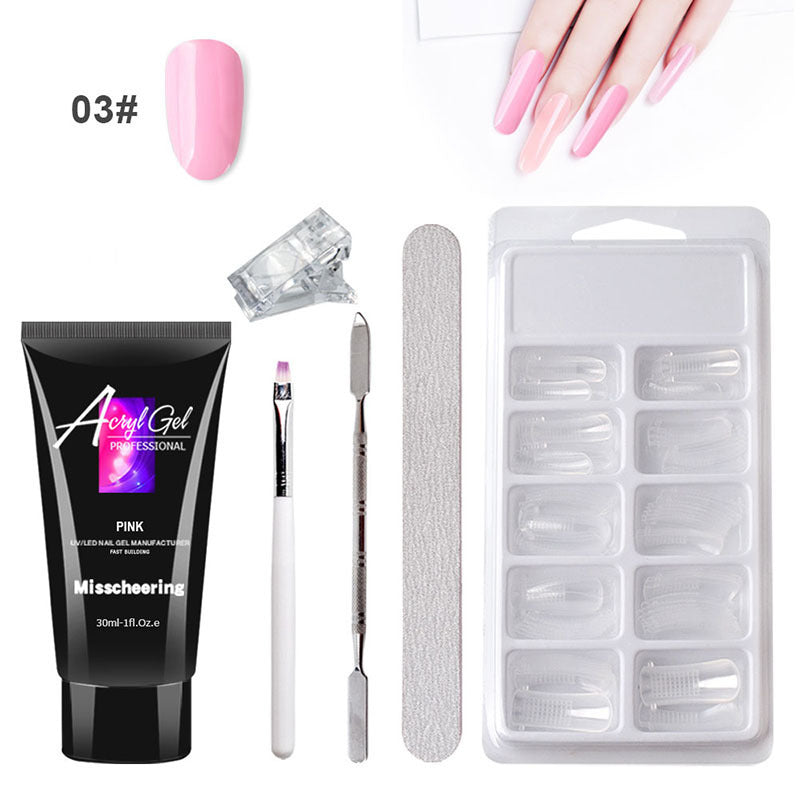 Painless nail extension gel set without paper holder – quick model, painless crystal gel set