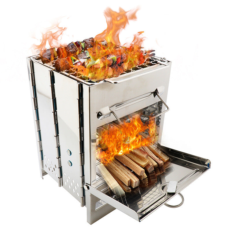 Verstellbar Faltbar Picknicken Jagen Grillen Camping Holzofen