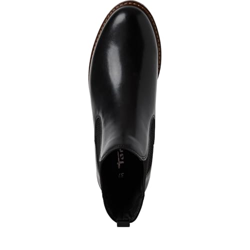 Tamaris Women's Chelsea Boots, Ankle Boots, Slip-on Boots, Flat, Boots, Booties, Black Leather