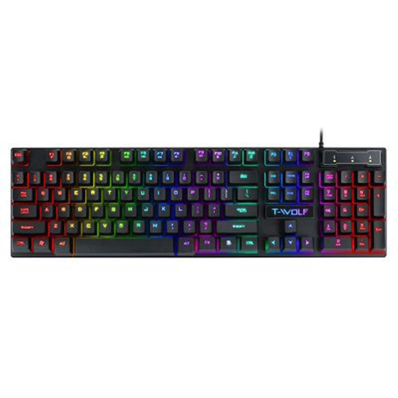 Teclado LED con cable para juegos USB 