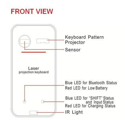 LEING FST Virtual Laser Keyboard with Bluetooth Function for Computers, Tablets and Laptops – including mouse function