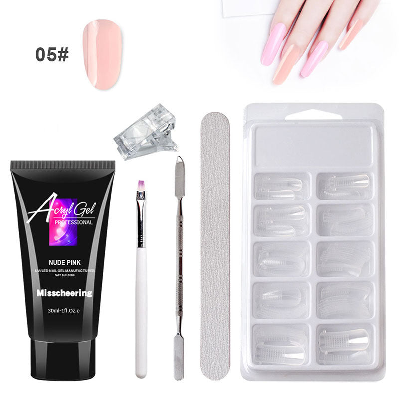 Painless nail extension gel set without paper holder – quick model, painless crystal gel set