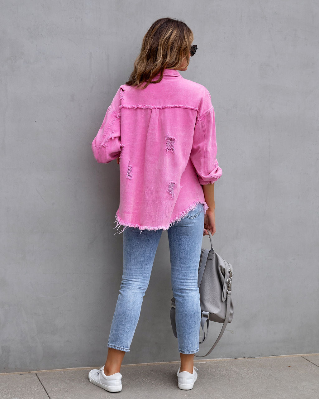 Modische Zerrissene Hemdjacke