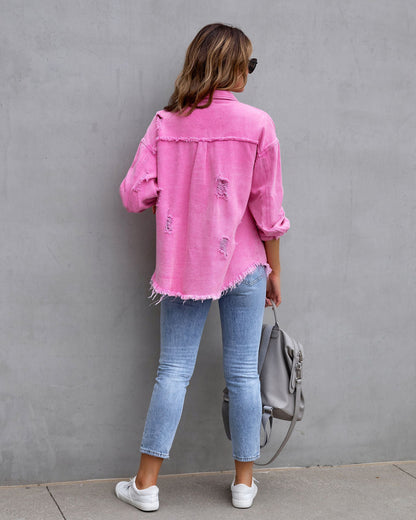 Modische Zerrissene Hemdjacke