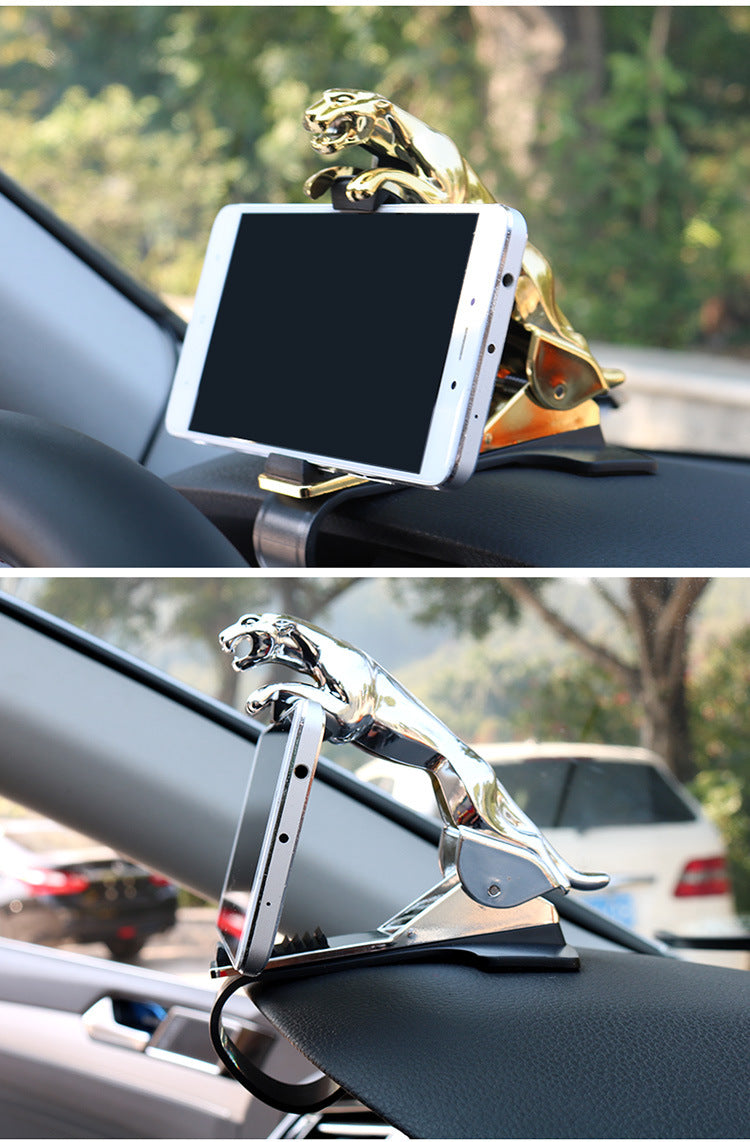 Car accessories, mobile phone holder, GPS stand, adjustable mobile phone, Jaguar design, 360 degrees 