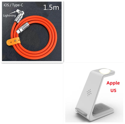 3-in-1 fast charging station: Wireless charging station with fast charging function and mobile phone holder