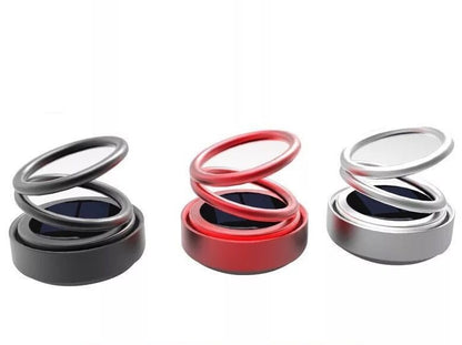 Solar-powered, rotating car air freshener with bench seat