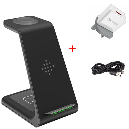 3-in-1 fast charging station: Wireless charging station with fast charging function and mobile phone holder