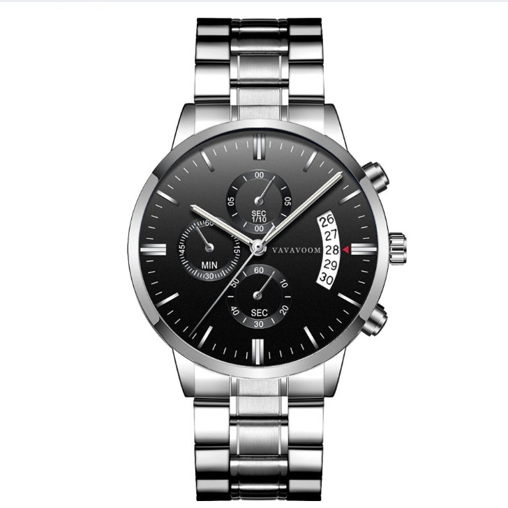 Edelstahl Business Quarz Armbanduhr