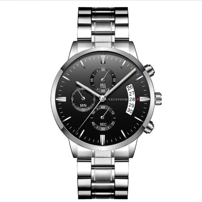 Edelstahl Business Quarz Armbanduhr