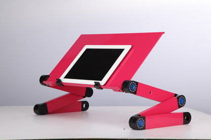 Laptop table stand with adjustable, foldable, ergonomic design, suitable for notebooks, ultrabooks, netbooks or tablets with mousepad.