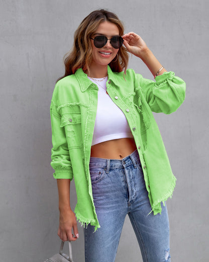 Modische Zerrissene Hemdjacke