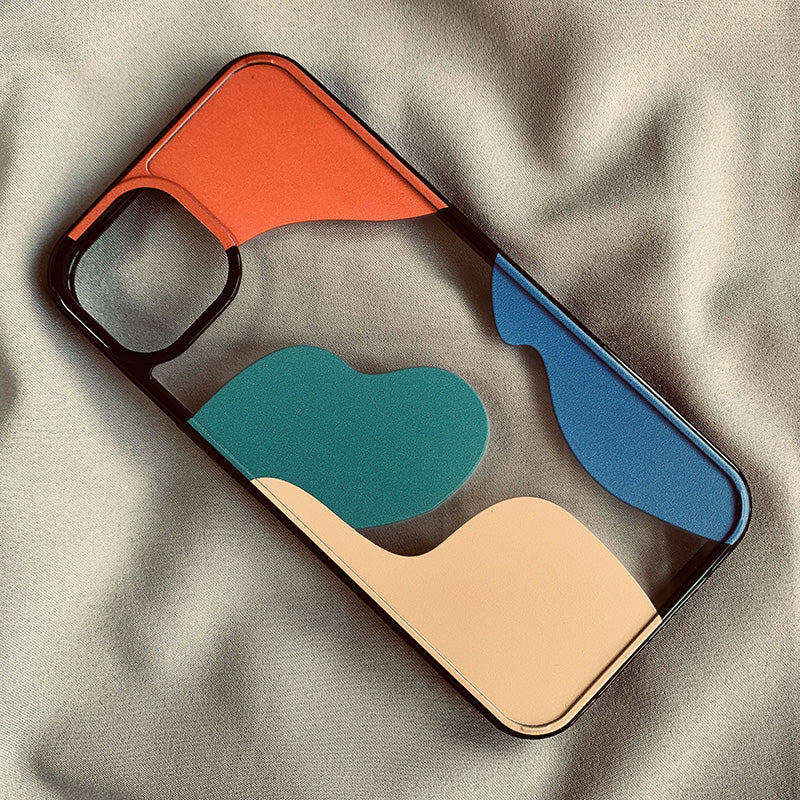 Color block contrast pattern, geometric shape, suitable for 13 phone cases