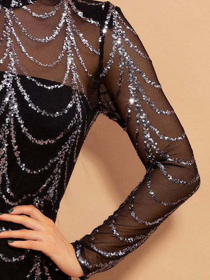 Paillettenbesetzte Maxi Partykleid