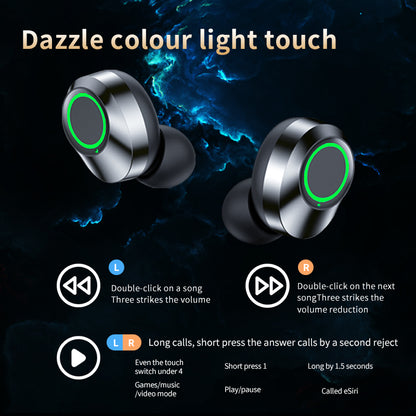 YD03 Wireless Bluetooth Compatible Headset TWS with Large, Intelligent Digital Display and Breathing Light Function