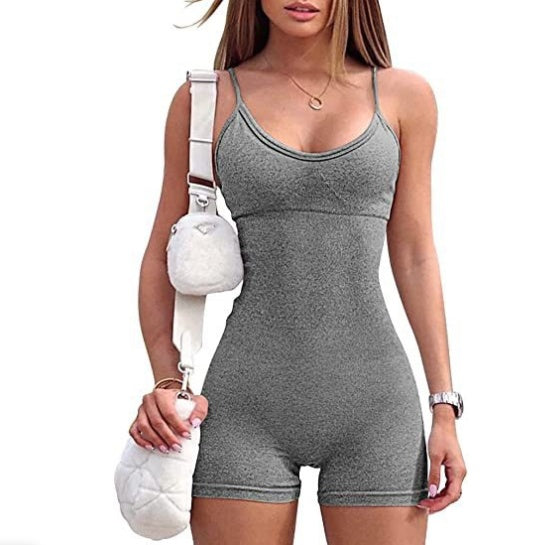 Tanktop-Shorts für Fitnessstudio, Yoga und Workout, Jumpsuit