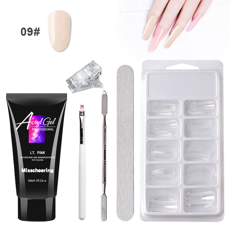 Painless nail extension gel set without paper holder – quick model, painless crystal gel set