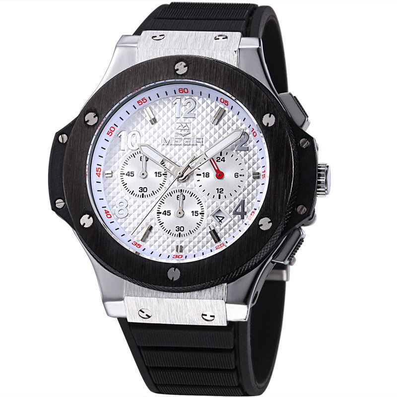 Luxus-Quarz-Chronograph-Armbanduhr